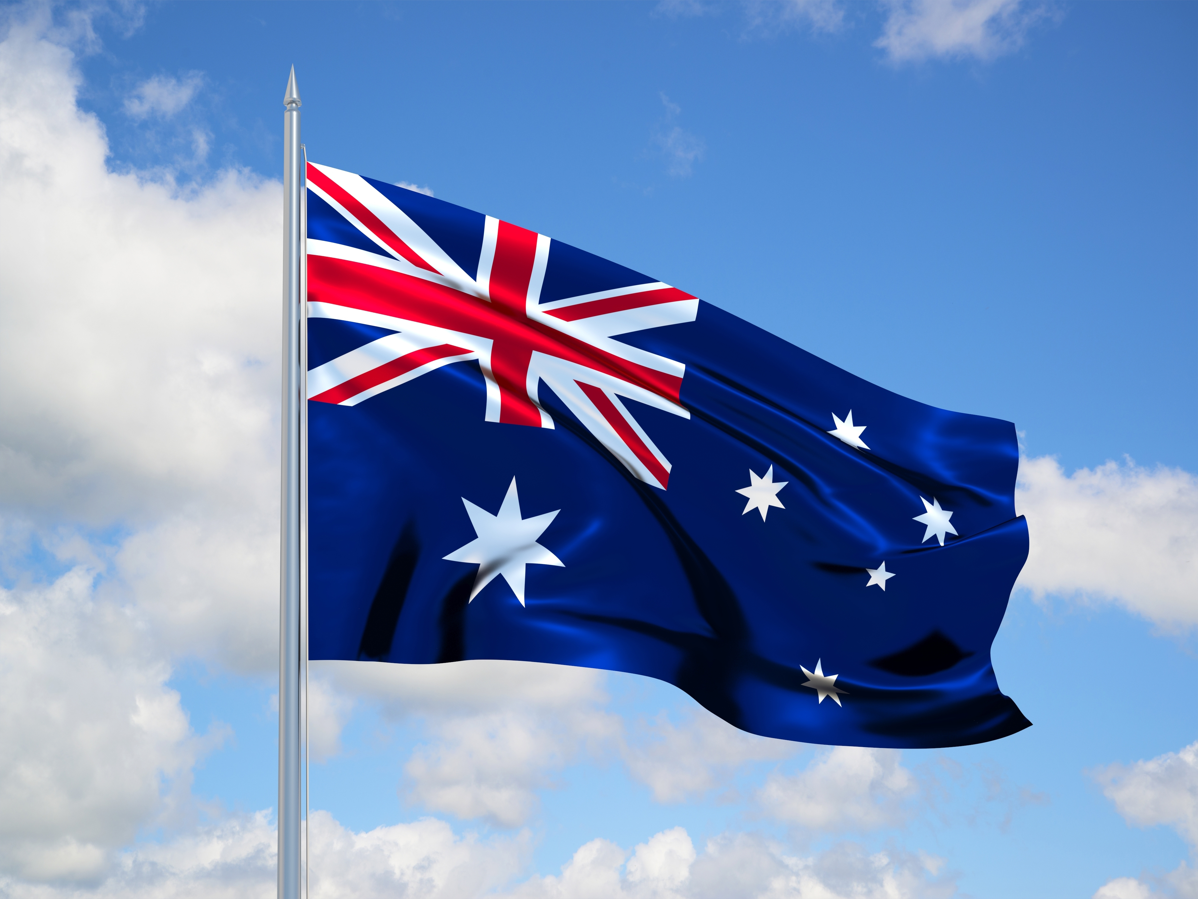 Флаг Австралии, работа в которой доступна для иностранцев